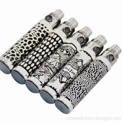 Wholesale Hot eGo-K E-cigarette Rechargeable Batteries with Carved Pattern, More Than 23 Designs